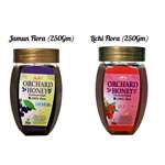 Orchard Honey Combo Pack (Jamun+Lichi) 100 Percent Pure and Natural (2 x 250 gm)